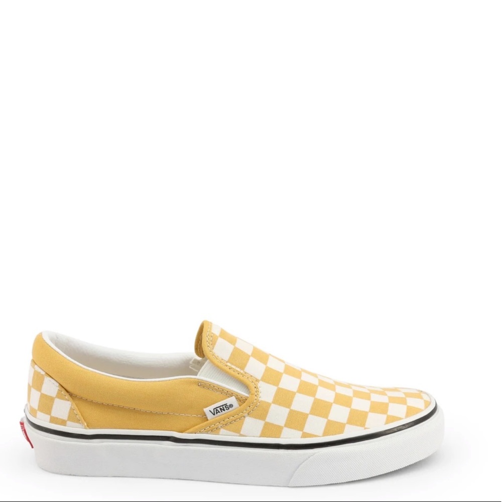 Vans Classic Slip-On Checkerboard Ochre White